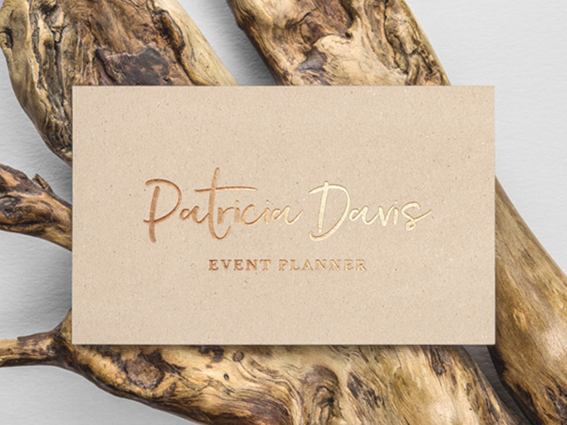 Mockup cartão de visita de folha de ouro #1